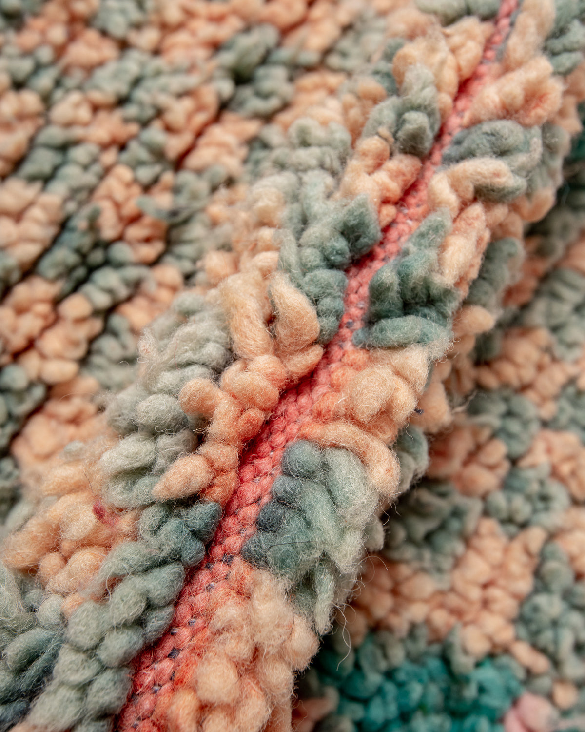 Modern, designer, handcrafted Berber runner rug from Morocco. Vintage carpet with beautiful colours and patterns and fluffy texture.